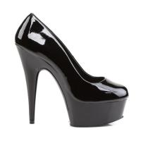 Sale DELIGHT-685 Pleaser Damen Stilettoabsatz High-Heels Plateaupumps schwarz Lack 38