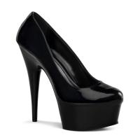 Sale DELIGHT-685 Pleaser Damen Stilettoabsatz High-Heels Plateaupumps schwarz Lack 38