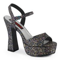 DOLLY-09 DemoniaCult high heels platform ankle strap sandal black multi glitter