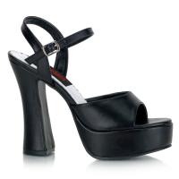 DOLLY-09 DemoniaCult high heels platform ankle strap sandal black vegan leather