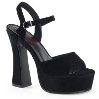 DOLLY-09 elegante DemoniaCult Damen High-Heels Plateausandaletten schwarz Samt
