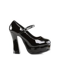 Sale DOLLY-50 DemoniaCult Mary Jane High-Heels Plateau Riemchenpumps schwarz Lack 36