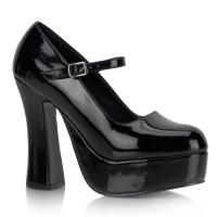 Sale DOLLY-50 DemoniaCult Mary Jane High-Heels Plateau Riemchenpumps schwarz Lack 36