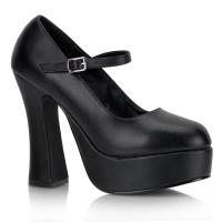 DOLLY-50 DemoniaCult Mary Jane High-Heels Plateau Riemchenpumps schwarz Lederoptik