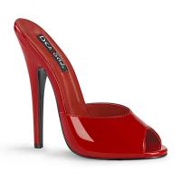DOMINA-101 Devious high heels mules red patent