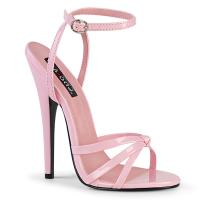 DOMINA-108 Devious high heels ankle wrap sandal baby pink patent