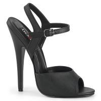 DOMINA-109 Devious sexy Damen High Heels Riemchen Sandaletten schwarz Lederoptik