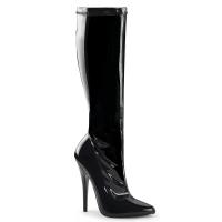 DOMINA-2000 Devious high heels stretch knee boot black patent