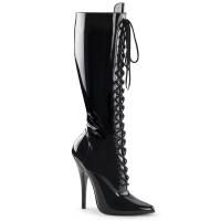 Sale DOMINA-2020 Devious Stilettoabsatz High Heels Schnürstiefel schwarz Lack 41