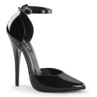 Sale DOMINA-402 Devious Stilettoabsatz High Heels Pumps schwarz Lack seitlich offen 43