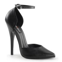 DOMINA-402 Devious Stiletto High Heels Pumps schwarz Echtleder seitlich offen