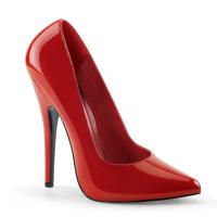 Sale DOMINA-420 elegante Devious Damen High Heels Pumps mit Stilettoabsatz rot Lack 44
