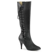 DREAM-2026 Pleaser High-Heels Stiefel schwarz Lederoptik seitliche Schnürung