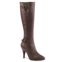 DREAM-2030 Pleaser Pink Label Damen High-Heels Stiefel Zierschnallen braun Lederoptik