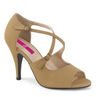 DREAM-412 chice Pleaser High-Heels Peep Toe Riemchen Sandaletten taupe Nubuk