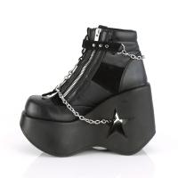 Sale DYNAMITE-101 Demonia Plateau Stiefeletten Ketten O-Ring schwarz Lederlook Microfaser 36