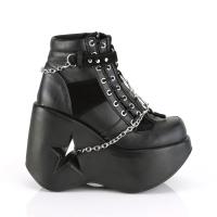 Sale DYNAMITE-101 Demonia Plateau Stiefeletten Ketten O-Ring schwarz Lederlook Microfaser 36