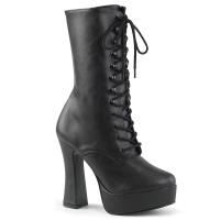 Sale ELECTRA-1020 Pleaser High-Heels Plateaustiefeletten mit Schnürung schwarz matt 44