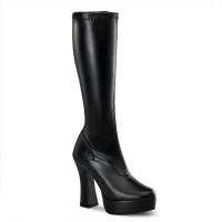ELECTRA-2000Z Pleaser high heels platform stretch boots black matte