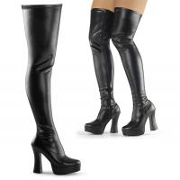 Sale ELECTRA-3000Z Pleaser high heels platform thigh high boots black stretch vegan leather 37
