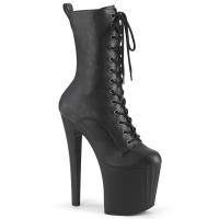 ENCHANT-1040 Pleaser high heels mid calf boot prismatic linear design black matte