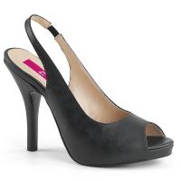 EVE-04 Pleaser Pink Label High-Heels Slingback Peep-Toe Sandaletten schwarz matt