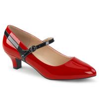 FAB-425 chice Pleaser Pink Label Damen Riemchen Pumps rot-schwarz Lack Übergrößen