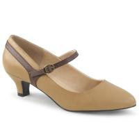 FAB-425 Pleaser Pink Label Damen Riemchen Pumps hellbraun Lederoptik Übergrößen
