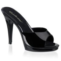 FLAIR-401-2 Fabulicious High-Heels Plateaupantoletten schwarz Lack mit Lederinnensohle