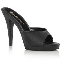FLAIR-401-2 Fabulicious high heels platform slide black vegan leather
