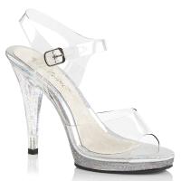 Sale FLAIR-408MG Fabulicious high heels platform ankle strap sandal clear mini glitters 39