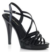 FLAIR-413 Fabulicious High-Heels Sandaletten gekreuzte Riemchen schwarz Lack