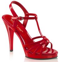 FLAIR-420 erotische Fabulicious Damen High-Heels Sandaletten T-Riemchen rot Lack