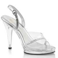 FLAIR-456 Fabulicious High-Heels Slingback Plateausandaletten klar mit Strass