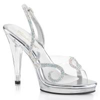 FLAIR-457 Fabulicious High-Heels Slingback Sandaletten klar AB-Strasssteinchen