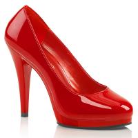 FLAIR-480 elegante Pleaser Pink Label Damen High-Heels Plateaupumps rot Lack