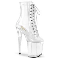 FLAMINGO-1020C Pleaser High Heels platform ankle boot transparent