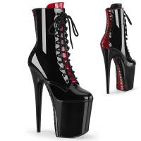 Sale FLAMINGO-1020FH Pleaser High-Heels Plateau Stiefeletten Korsettschnürung schwarz 38