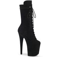 Sale FLAMINGO-1050FS Pleaser High-Heels Plateau Stiefeletten schwarz Mikrofaser 40
