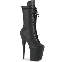 Sale FLAMINGO-1050WR Pleaser vegane High-Heels Plateau Schnürung Stiefeletten schwarz Lederoptik 38