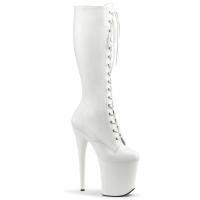 FLAMINGO-2023 Pleaser high heels platform boot white stretch pu
