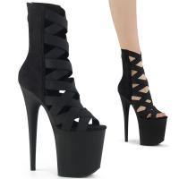 Sale FLAMINGO-800-24 Pleaser Damen High Heels Sandaletten Käfig Stil elastik Bänder schwarz 39