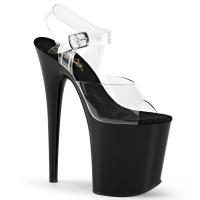 Sale FLAMINGO-808 Pleaser high heels platform sandal clear black 40