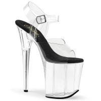 FLAMINGO-808 Pleaser high heels platform sandal clear black insole