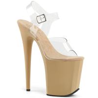 FLAMINGO-808 Pleaser high heels platform sandal clear cream