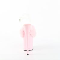 FLAMINGO-808FUR Damen Plateau Riemchen Sandaletten klar babypink mit Kunstfell