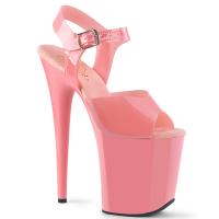 FLAMINGO-808N Pleaser high heels platform sandal babypink jelly-like straps