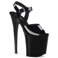 FLAMINGO-808N Pleaser high heels platform sandal black jelly-like straps