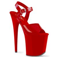 FLAMINGO-808N Pleaser high heels platform sandal red jelly-like straps