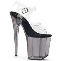 FLAMINGO-808T Pleaser high heels platform sandal clear smoke tinted